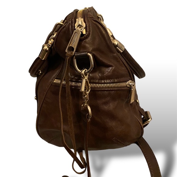 BROWN LEATHER REBECCA MINIKOFF PURSE - Picture 7 of 9